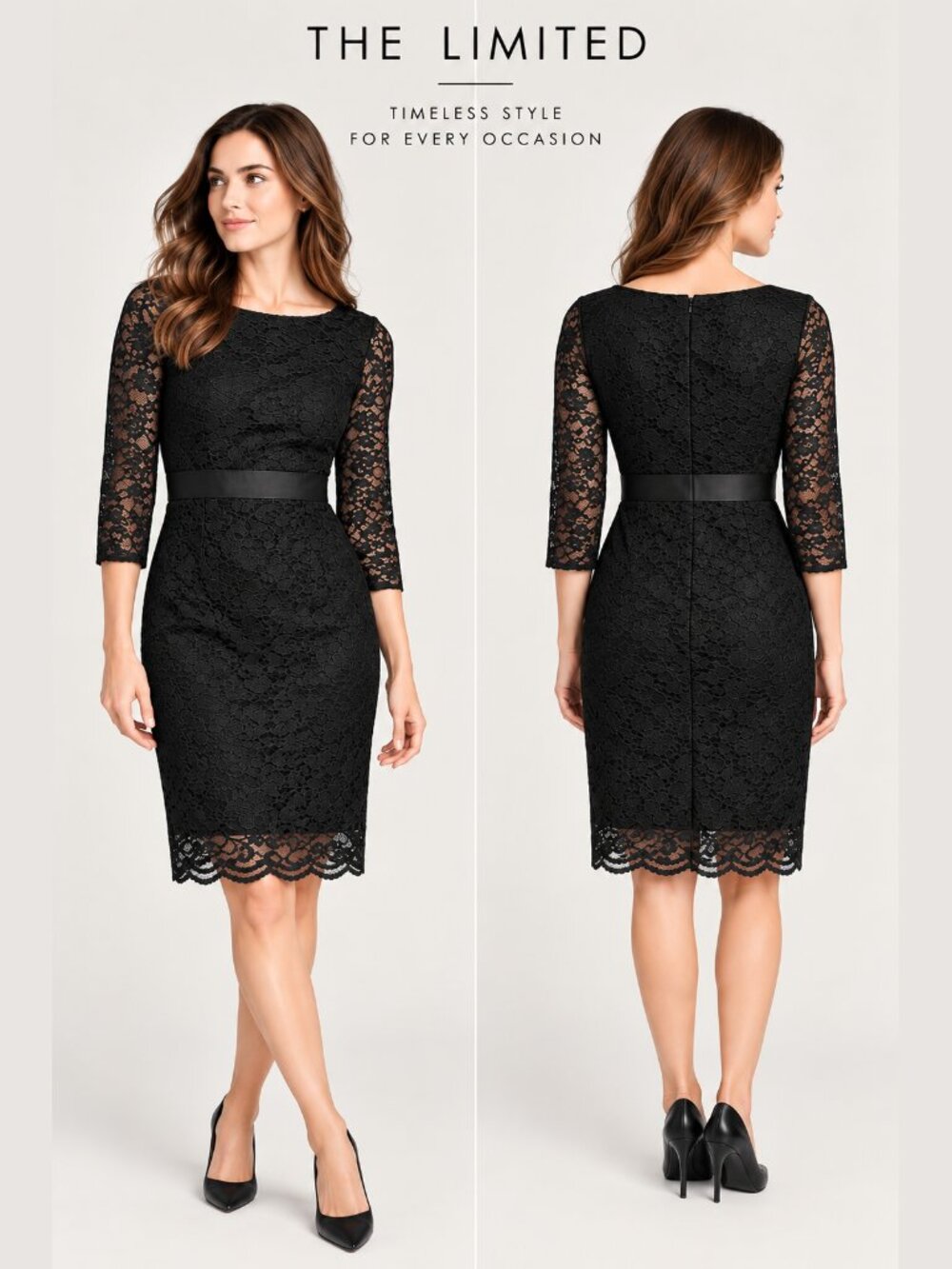 The Limited Black Lace Sheath Dress Size 8 Cocktail LBD